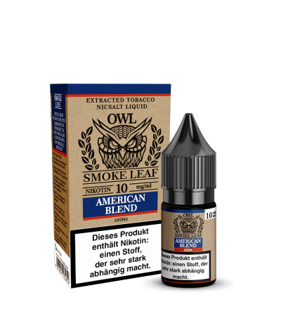 American Blend - OWL Smoke Leaf - Nicsalt Liquid 10 ml American Blend - OWL Smoke Leaf - Nicsalt Liquid 10 ml