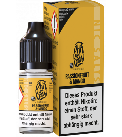 Passionfruit Mango - Ohm Brew - Nicsalt Liquid 10 ml Passionfruit Mango - Ohm Brew - Nicsalt Liquid 10 ml