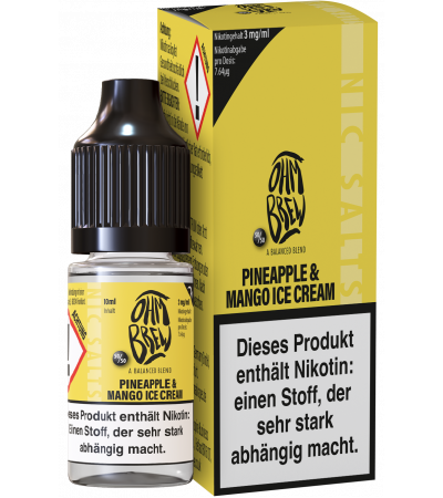 Pineapple Mango Ice Cream - Ohm Brew - Nicsalt Liquid 10 ml